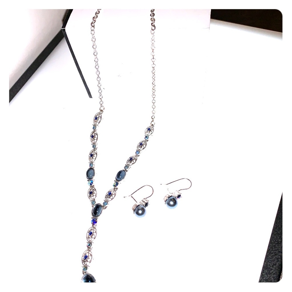Matching necklace and earrings.